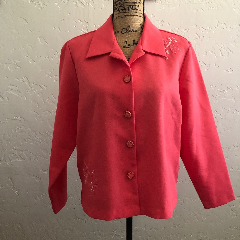 Elizabeth Williams size 16P coral blouse
